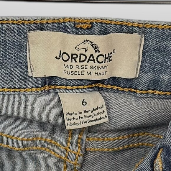 Jordache Mid Rise Skinny Jeans Light Blue Wash Womens Size 6 Stretch - Picture 9 of 12